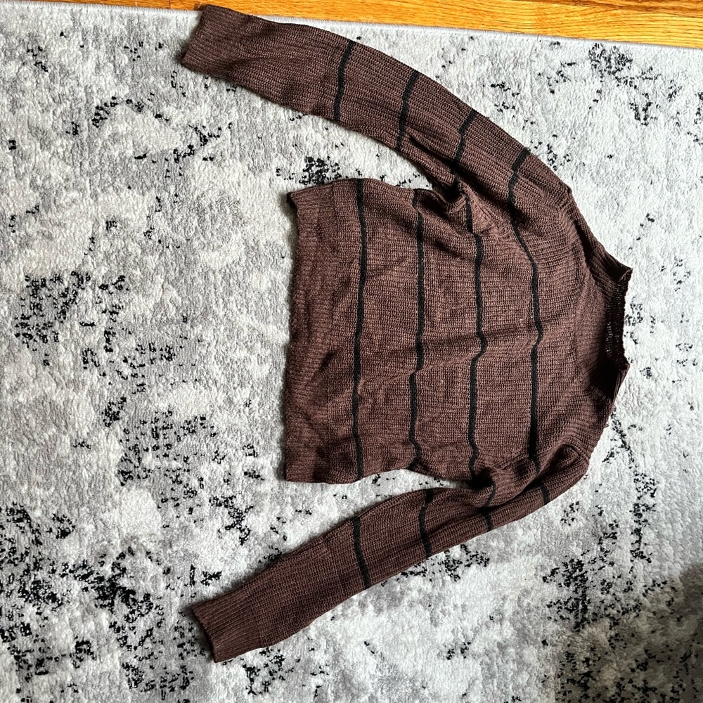 Brown and Black striped crop sweater